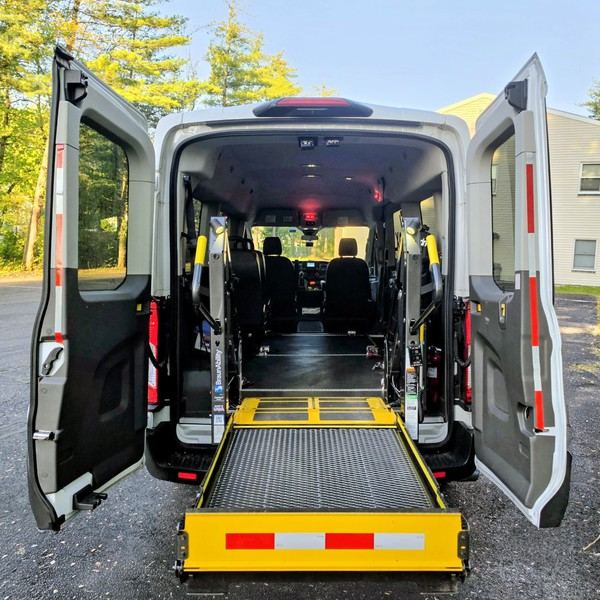 Medex wheelchair van with the rear wheelchair lift lowered